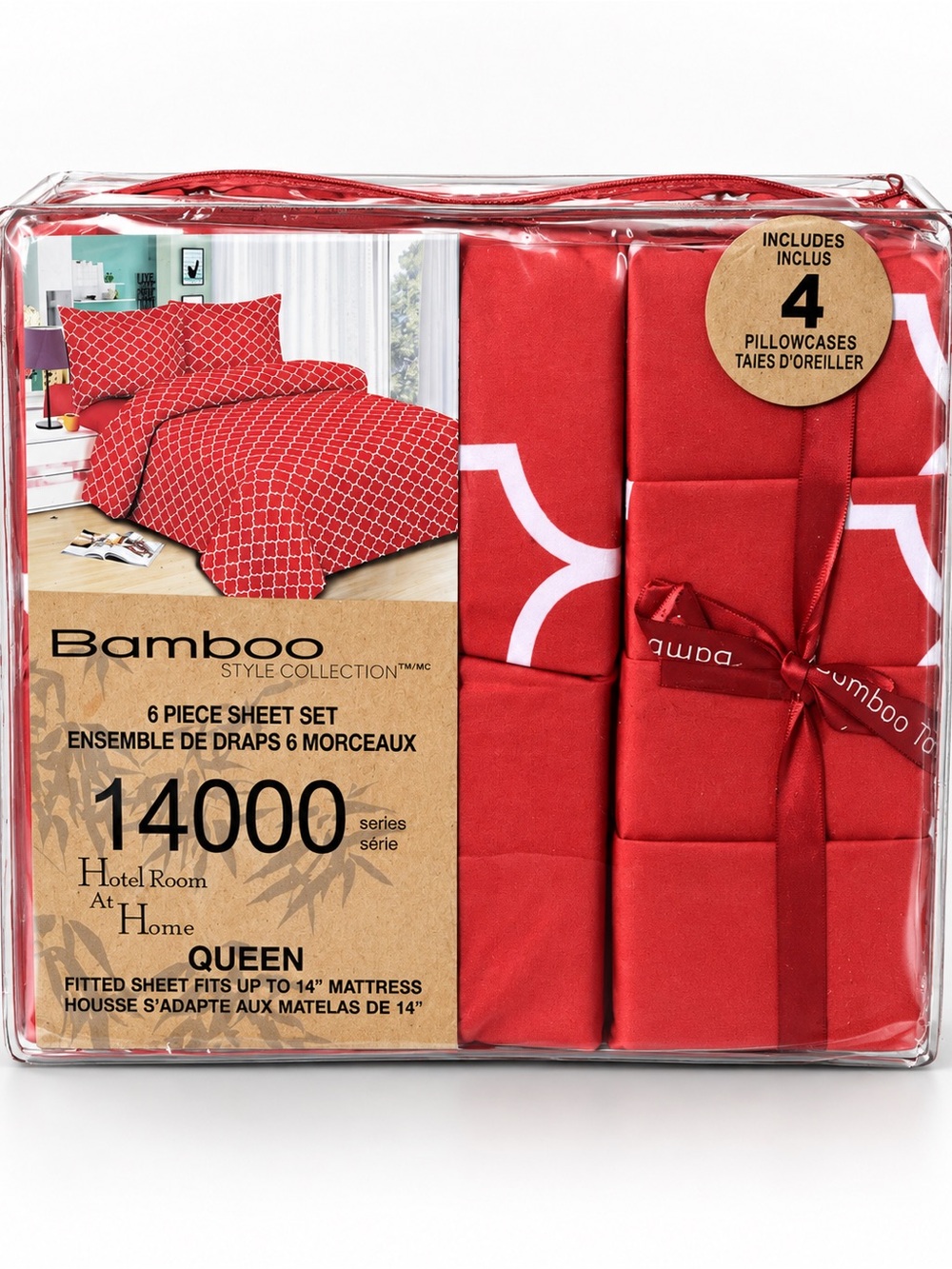 Queen Red 6-Piece Sheet Set